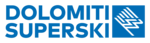 Dolomiti Superski Logo mit blauen Buchstaben und Bergsymbol